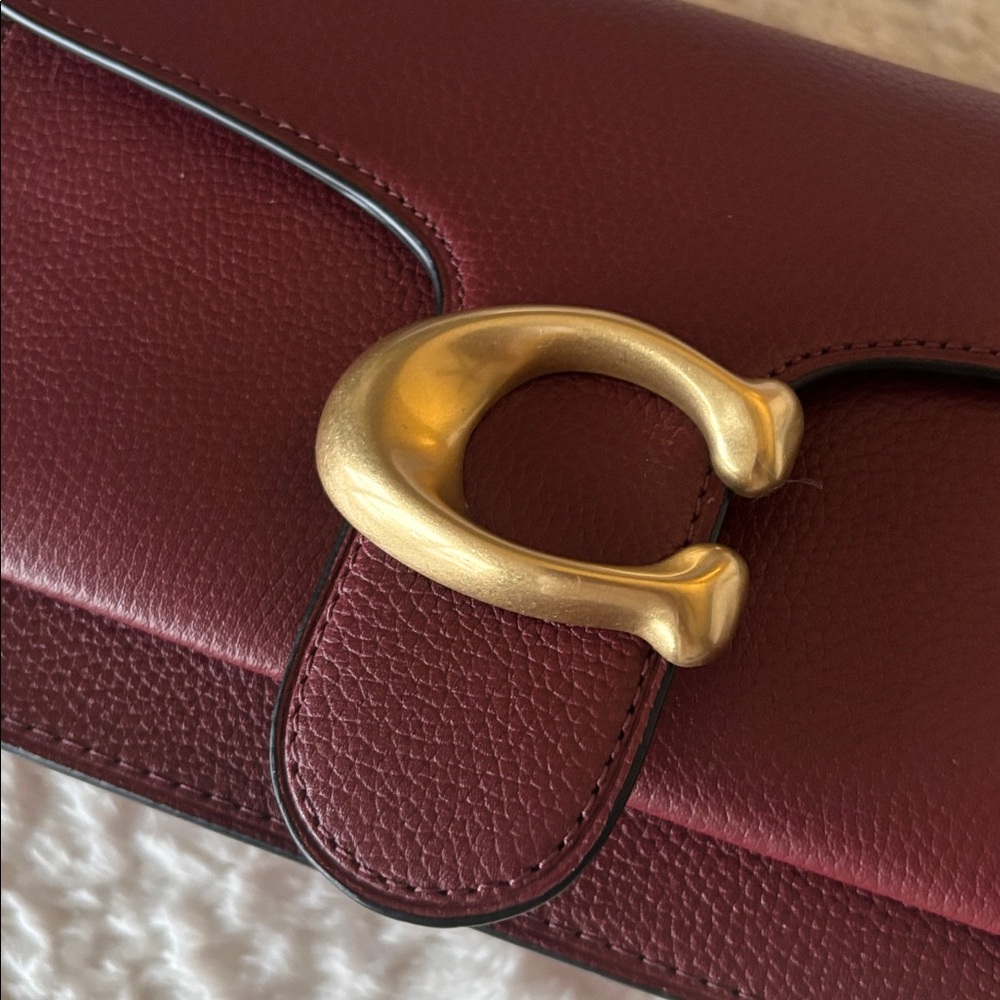 Coach Wine Red Crossbody Bag with Gold Accent - Picture 9 of 10